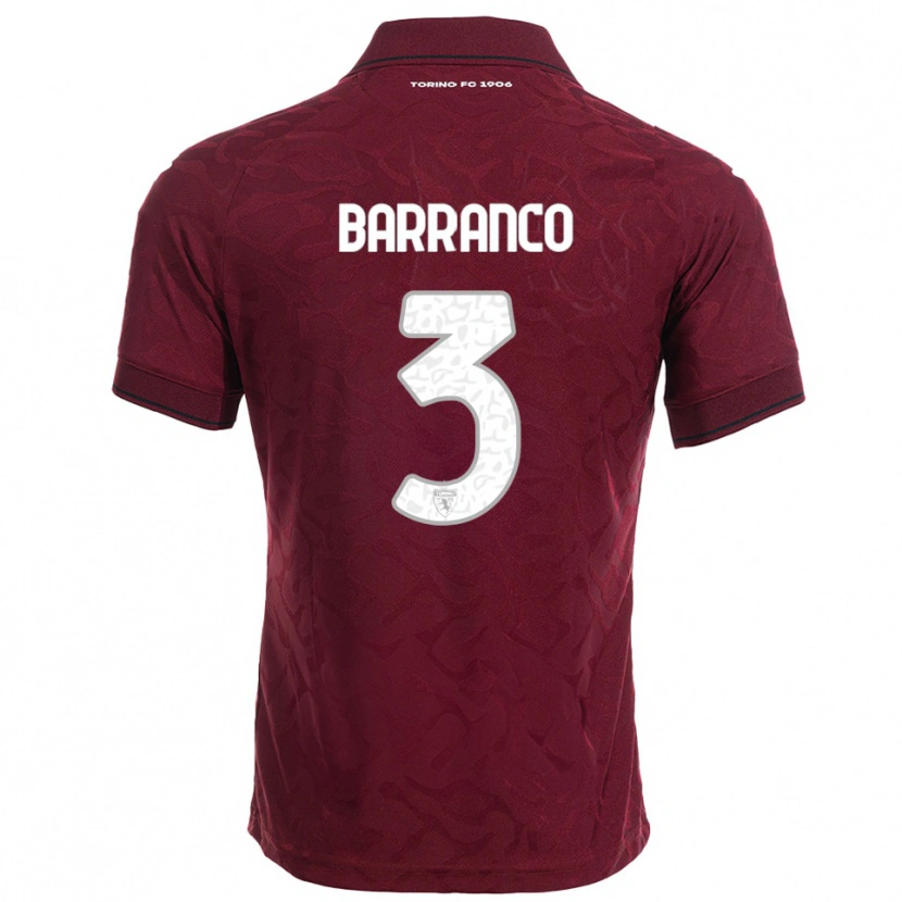 Danxen Kinder Gioacchino Barranco #3 Burgunderrot Weiß Heimtrikot Trikot 2025/26 T-Shirt