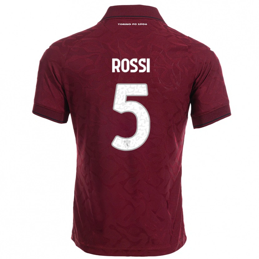 Danxen Kinder Simone Rossi #5 Burgunderrot Weiß Heimtrikot Trikot 2025/26 T-Shirt