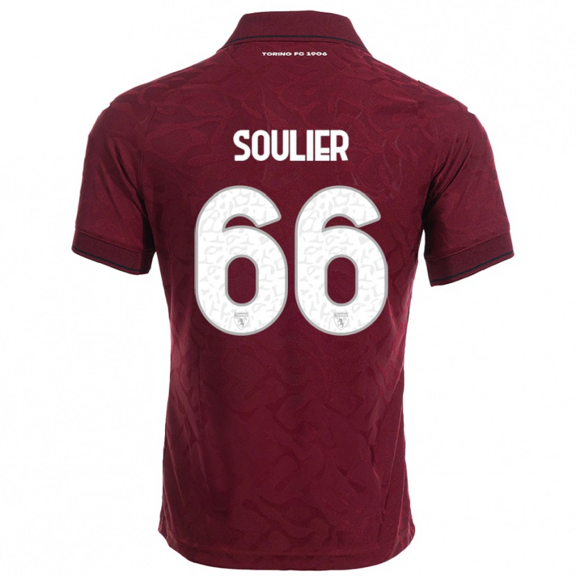Danxen Kinder Evan Soulier #66 Burgunderrot Weiß Heimtrikot Trikot 2025/26 T-Shirt