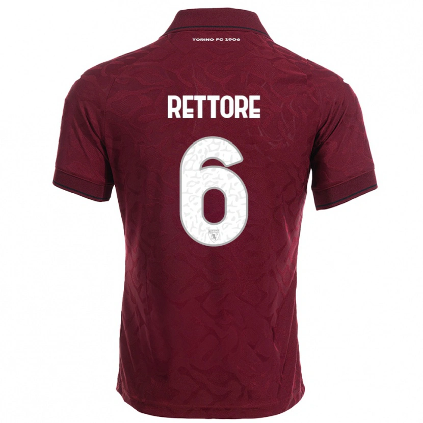 Danxen Kinder Mirko Rettore #6 Burgunderrot Weiß Heimtrikot Trikot 2025/26 T-Shirt