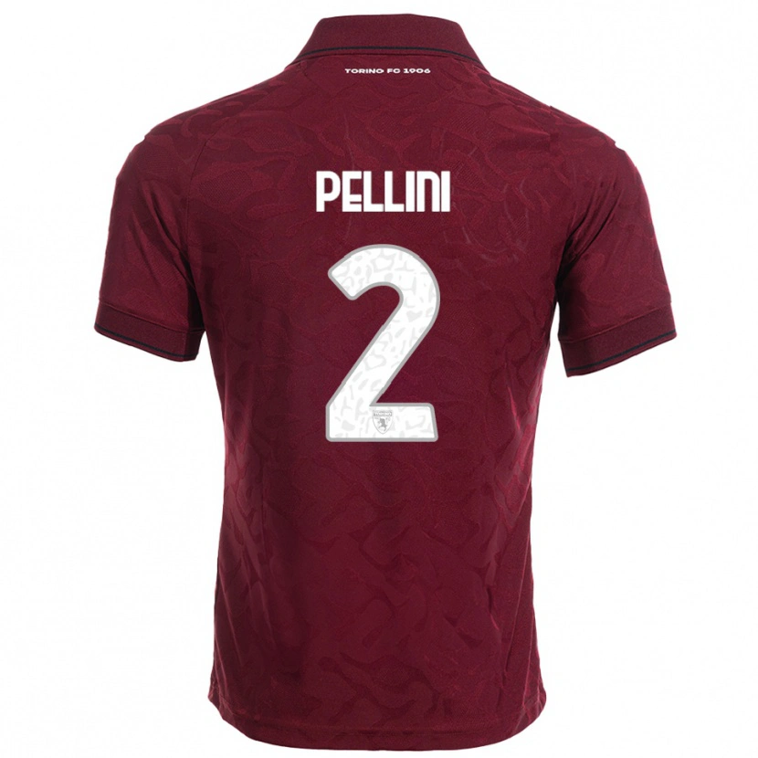 Danxen Kinder Mattia Pellini #2 Burgunderrot Weiß Heimtrikot Trikot 2025/26 T-Shirt