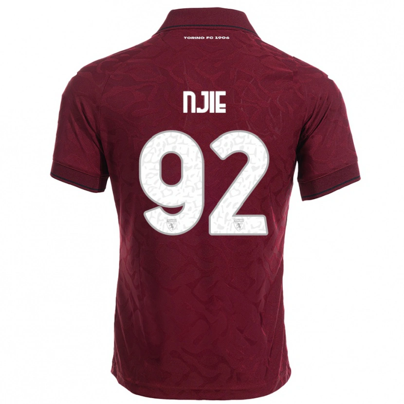 Danxen Kinder Alieu Njie #92 Burgunderrot Weiß Heimtrikot Trikot 2025/26 T-Shirt