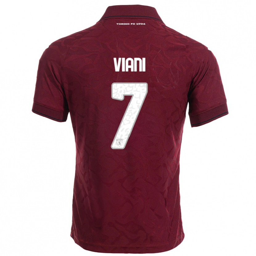 Danxen Kinder Pietro Viani #7 Burgunderrot Weiß Heimtrikot Trikot 2025/26 T-Shirt