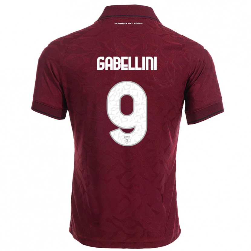 Danxen Kinder Tommaso Gabellini #9 Burgunderrot Weiß Heimtrikot Trikot 2025/26 T-Shirt