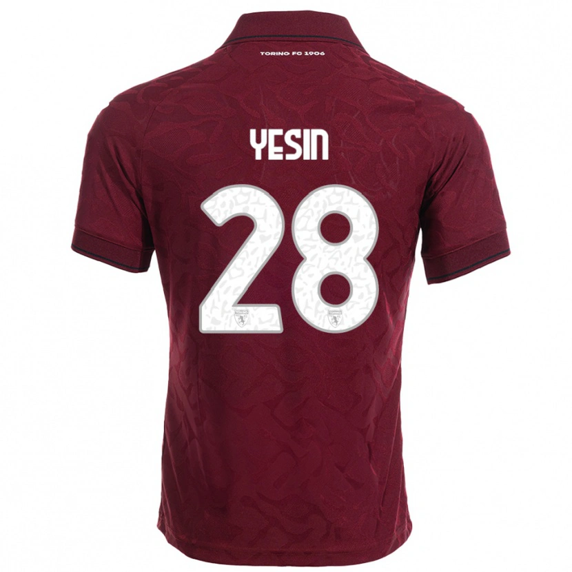 Danxen Kinder Demyan Yesin #28 Burgunderrot Weiß Heimtrikot Trikot 2025/26 T-Shirt