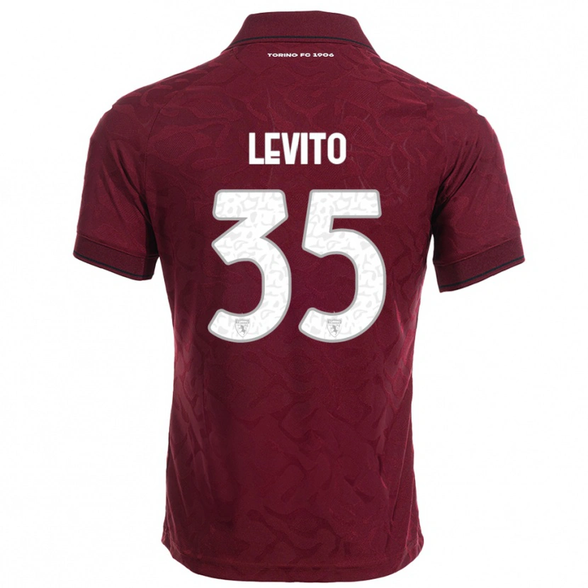 Danxen Kinder Isabeau Levito #35 Burgunderrot Weiß Heimtrikot Trikot 2025/26 T-Shirt