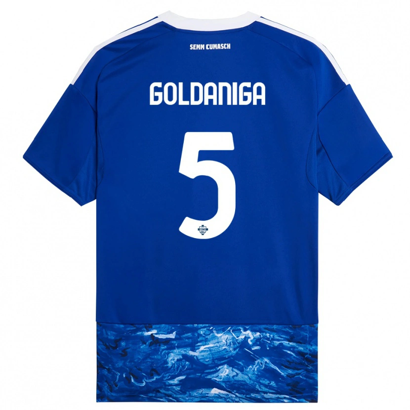 Danxen Kinder Edoardo Goldaniga #5 Blau Weiß Heimtrikot Trikot 2025/26 T-Shirt