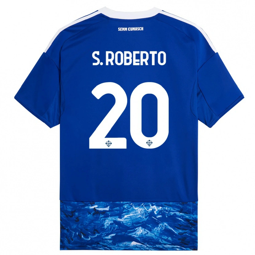 Danxen Kinder Sergi Roberto #20 Blau Weiß Heimtrikot Trikot 2025/26 T-Shirt