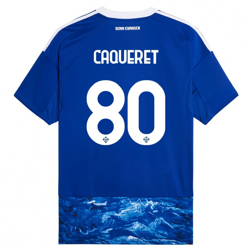 Danxen Kinder Maxence Caqueret #80 Blau Weiß Heimtrikot Trikot 2025/26 T-Shirt