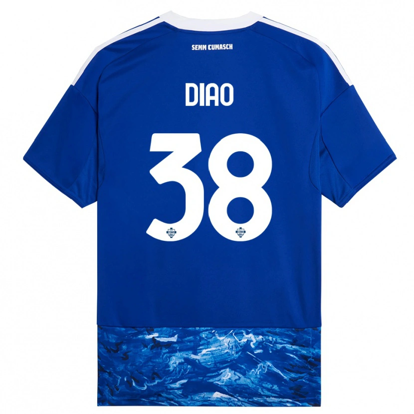 Danxen Kinder Assane Diao #38 Blau Weiß Heimtrikot Trikot 2025/26 T-Shirt