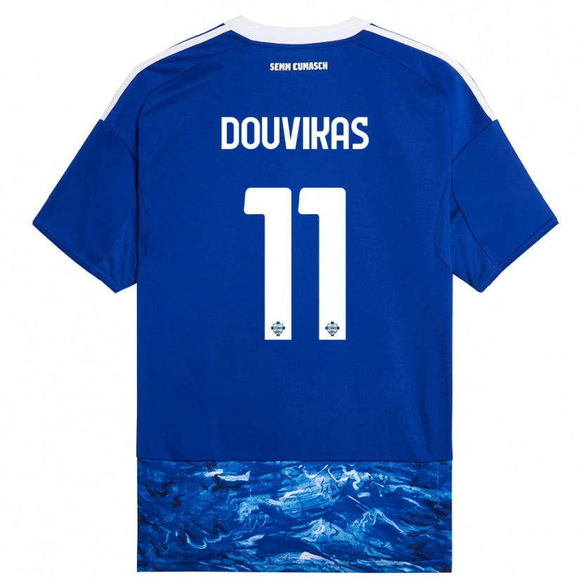 Danxen Kinder Anastasios Douvikas #11 Blau Weiß Heimtrikot Trikot 2025/26 T-Shirt
