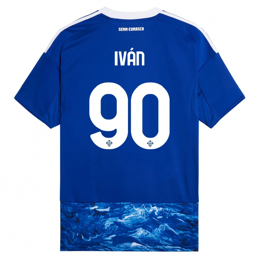 Danxen Kinder Iván Azón #90 Blau Weiß Heimtrikot Trikot 2025/26 T-Shirt