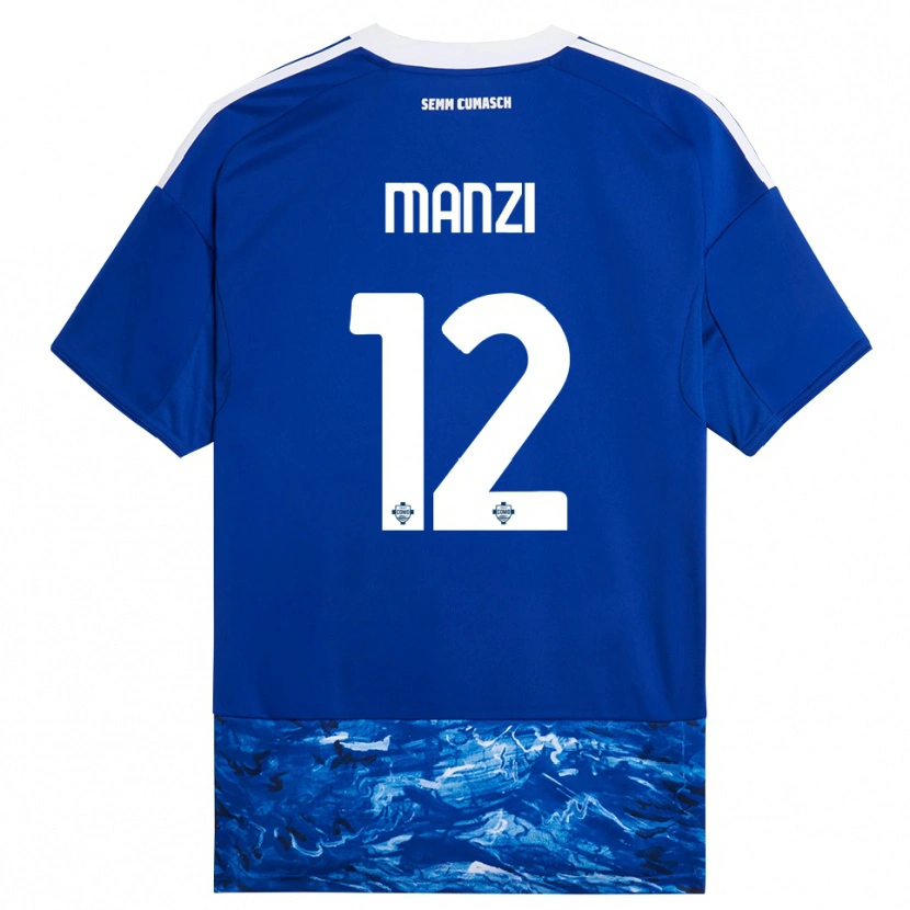 Danxen Kinder Federico Manzi #12 Blau Weiß Heimtrikot Trikot 2025/26 T-Shirt