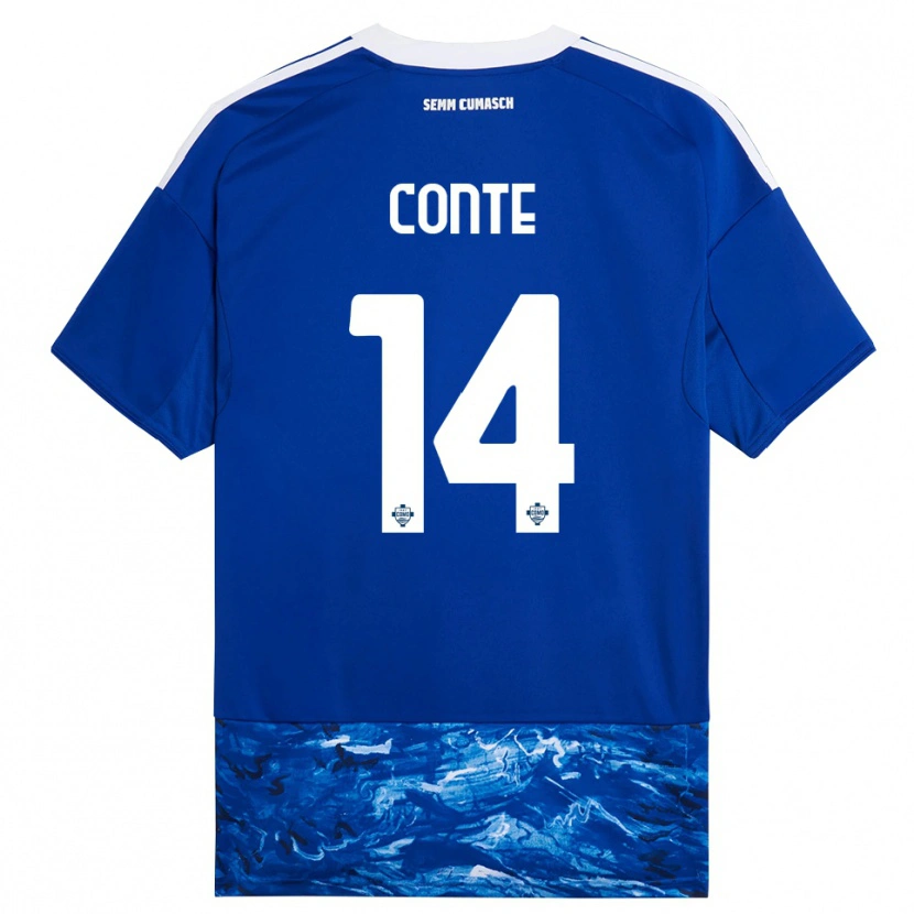 Danxen Kinder Federico Conte #14 Blau Weiß Heimtrikot Trikot 2025/26 T-Shirt