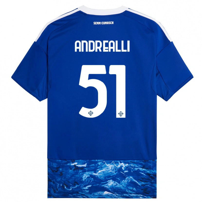 Danxen Kinder Francesco Andrealli #51 Blau Weiß Heimtrikot Trikot 2025/26 T-Shirt