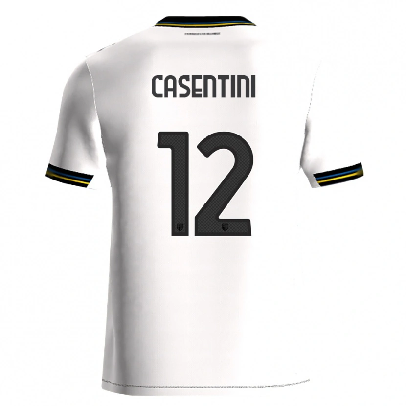 Danxen Kinder Gabriele Casentini #12 Weiß Schwarz Heimtrikot Trikot 2025/26 T-Shirt