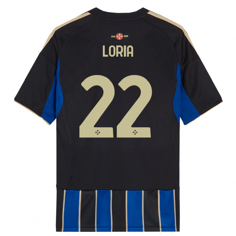 Danxen Kinder Leonardo Loria #22 Schwarz Blau Heimtrikot Trikot 2025/26 T-Shirt