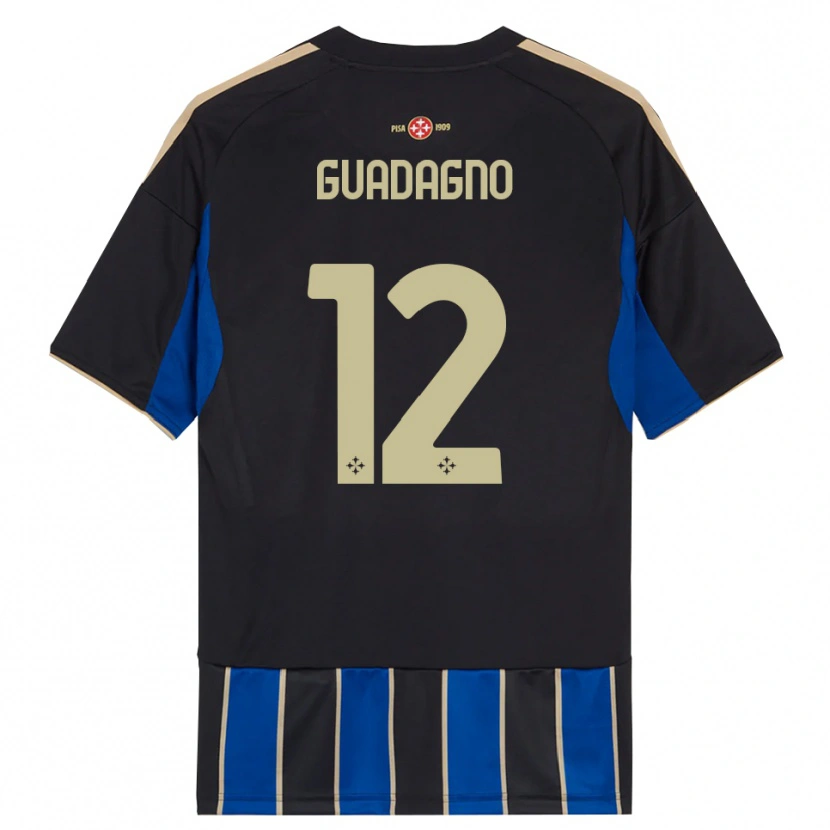 Danxen Kinder Johan Guadagno #12 Schwarz Blau Heimtrikot Trikot 2025/26 T-Shirt