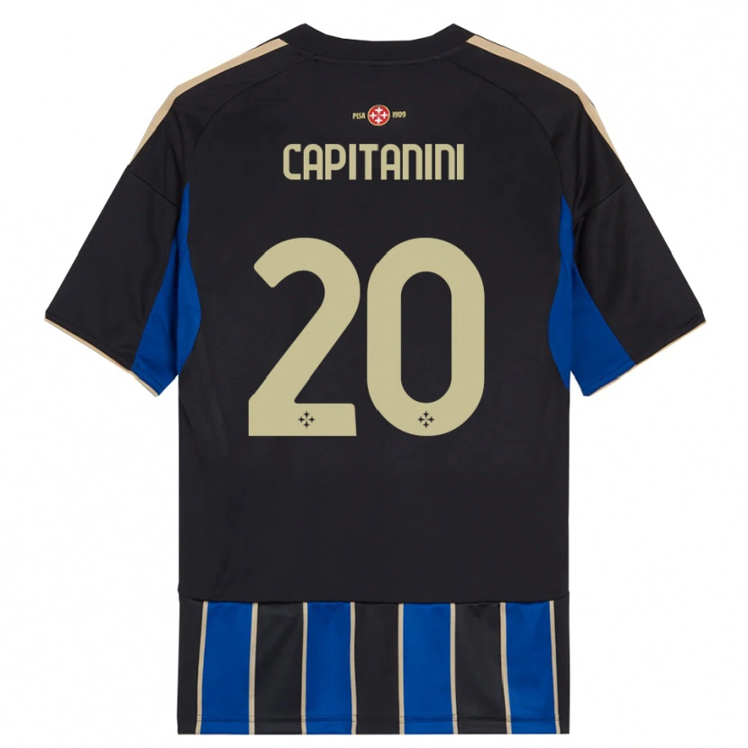 Danxen Kinder Diego Capitanini #20 Schwarz Blau Heimtrikot Trikot 2025/26 T-Shirt