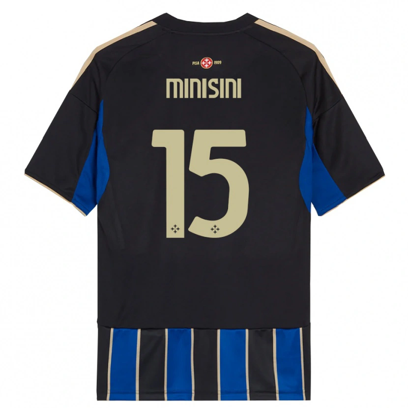 Danxen Kinder Niccolò Minisini #15 Schwarz Blau Heimtrikot Trikot 2025/26 T-Shirt