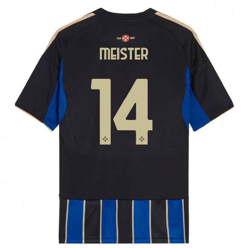 Danxen Kinder Henrik Meister #14 Schwarz Blau Heimtrikot Trikot 2025/26 T-Shirt