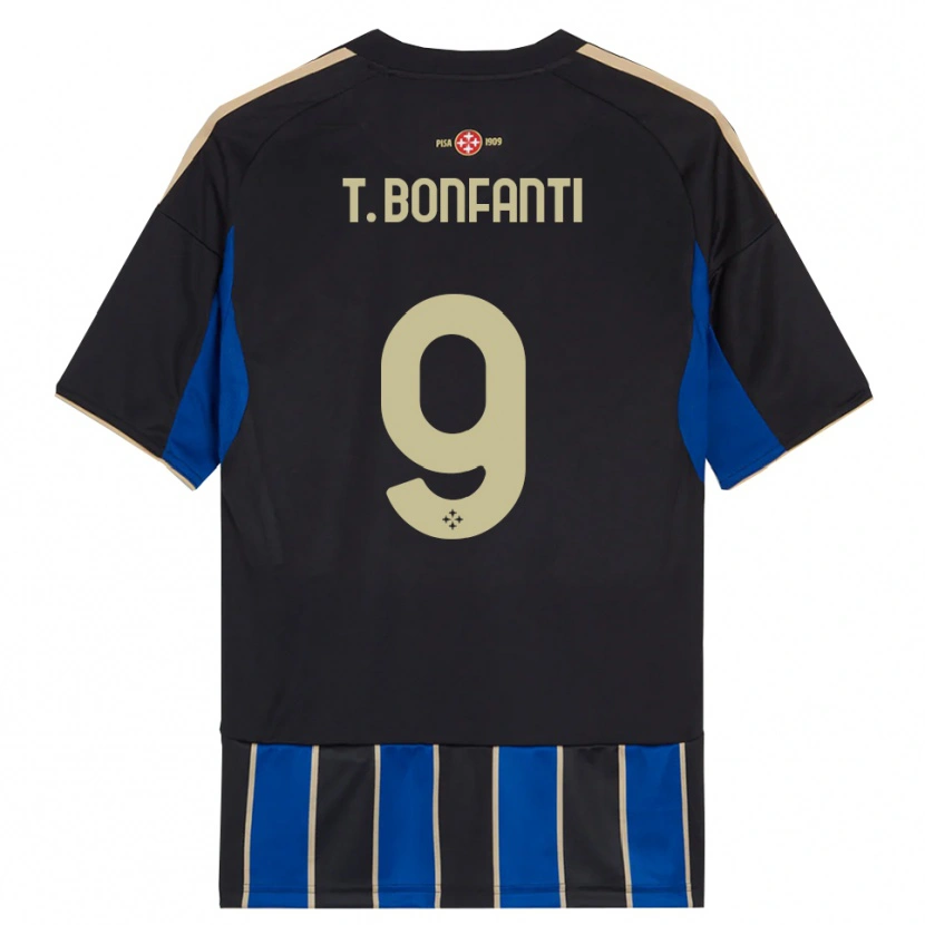 Danxen Kinder Thomas Bonfanti #9 Schwarz Blau Heimtrikot Trikot 2025/26 T-Shirt