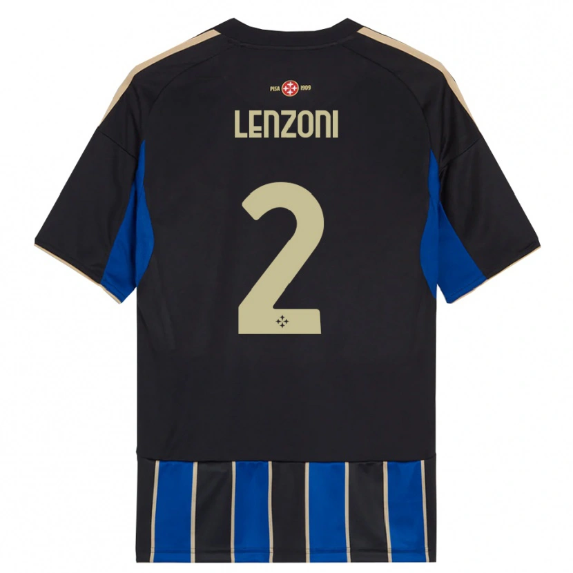 Danxen Kinder Samuele Lenzoni #2 Schwarz Blau Heimtrikot Trikot 2025/26 T-Shirt