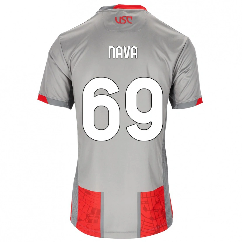 Danxen Kinder Lapo Nava #69 Rot Grau Heimtrikot Trikot 2025/26 T-Shirt