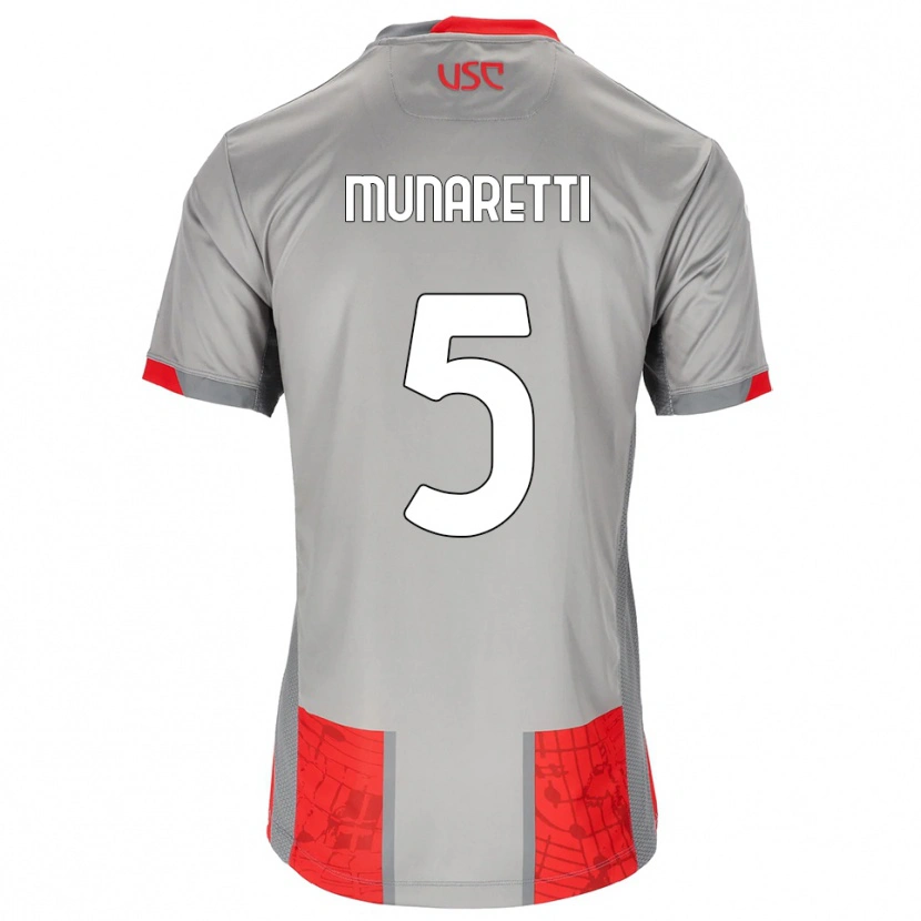 Danxen Kinder Luca Munaretti #5 Rot Grau Heimtrikot Trikot 2025/26 T-Shirt