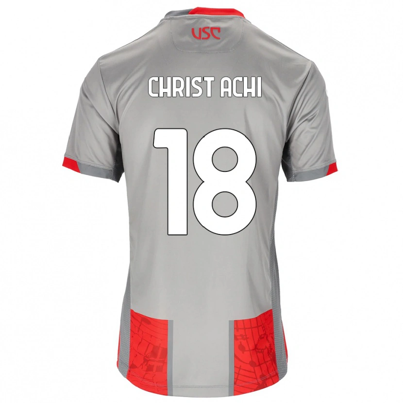 Danxen Kinder Ange Christ Achi #18 Rot Grau Heimtrikot Trikot 2025/26 T-Shirt