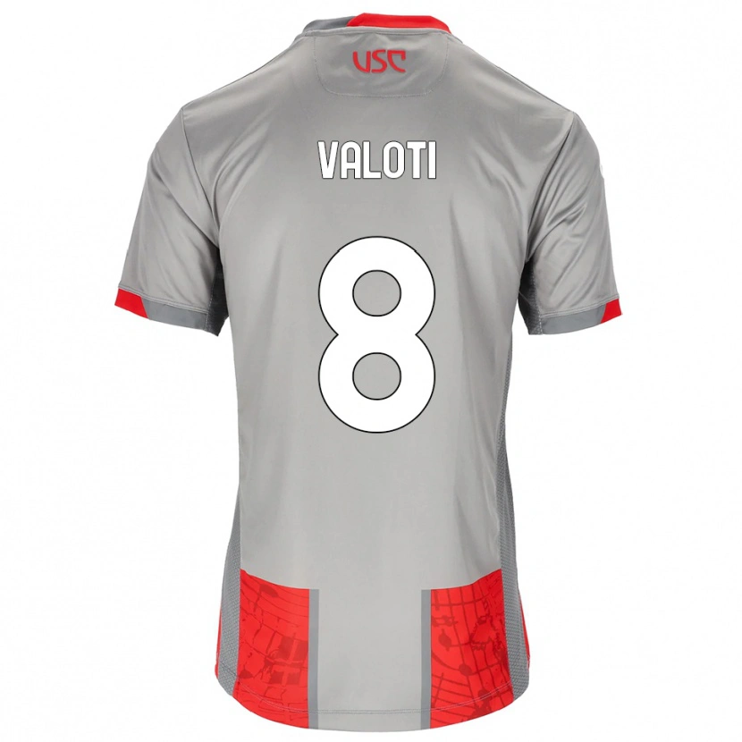 Danxen Kinder Mattia Valoti #8 Rot Grau Heimtrikot Trikot 2025/26 T-Shirt