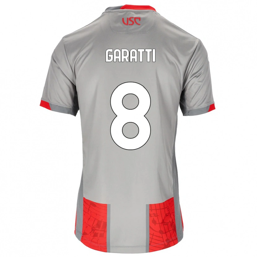Danxen Kinder Davide Garatti #8 Rot Grau Heimtrikot Trikot 2025/26 T-Shirt