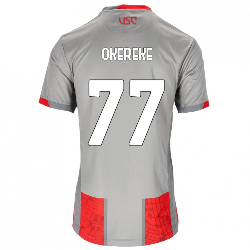 Danxen Kinder David Okereke #77 Rot Grau Heimtrikot Trikot 2025/26 T-Shirt