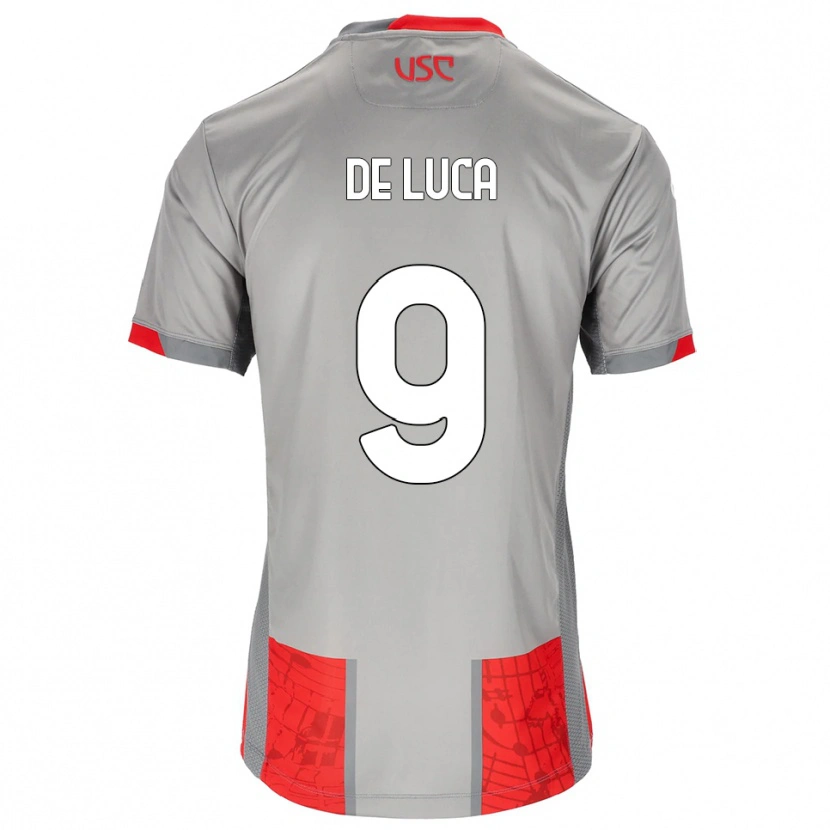 Danxen Kinder Manuel De Luca #9 Rot Grau Heimtrikot Trikot 2025/26 T-Shirt