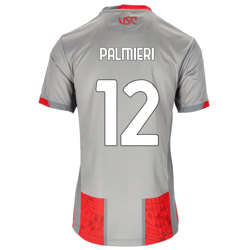 Danxen Kinder Cristian Palmieri #12 Rot Grau Heimtrikot Trikot 2025/26 T-Shirt