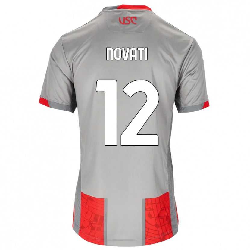 Danxen Kinder Lorenzo Novati #12 Rot Grau Heimtrikot Trikot 2025/26 T-Shirt