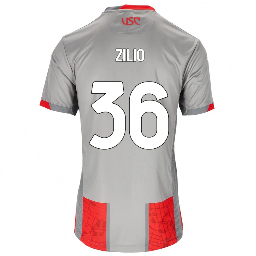 Danxen Kinder Andrea Zilio #36 Rot Grau Heimtrikot Trikot 2025/26 T-Shirt