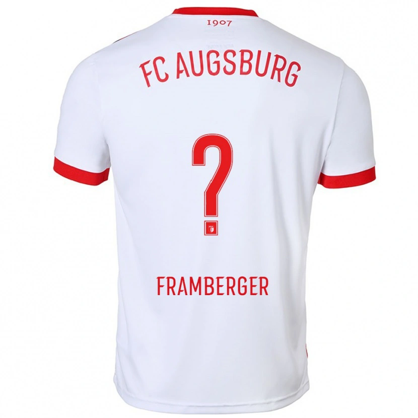 Danxen Kinder Raphael Framberger #0 Weiß Rot Heimtrikot Trikot 2025/26 T-Shirt