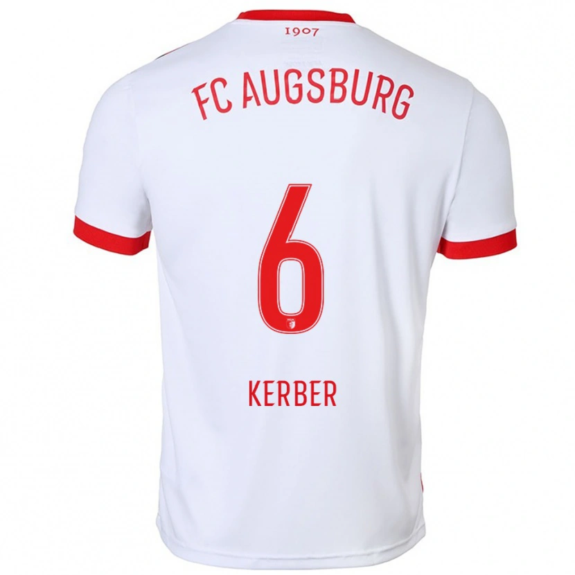 Danxen Kinder Luca Kerber #6 Weiß Rot Heimtrikot Trikot 2025/26 T-Shirt