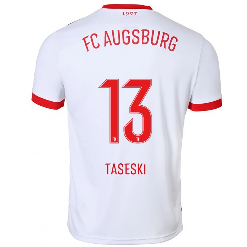 Danxen Kinder Kristijan Taseski #13 Weiß Rot Heimtrikot Trikot 2025/26 T-Shirt