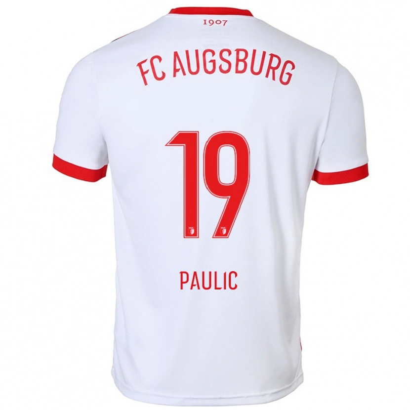 Danxen Kinder Anthony Paulic #19 Weiß Rot Heimtrikot Trikot 2025/26 T-Shirt