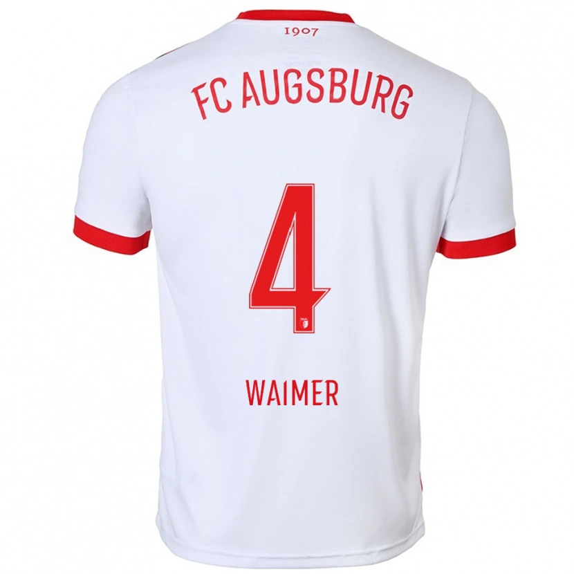Danxen Kinder Johannes Waimer #4 Weiß Rot Heimtrikot Trikot 2025/26 T-Shirt