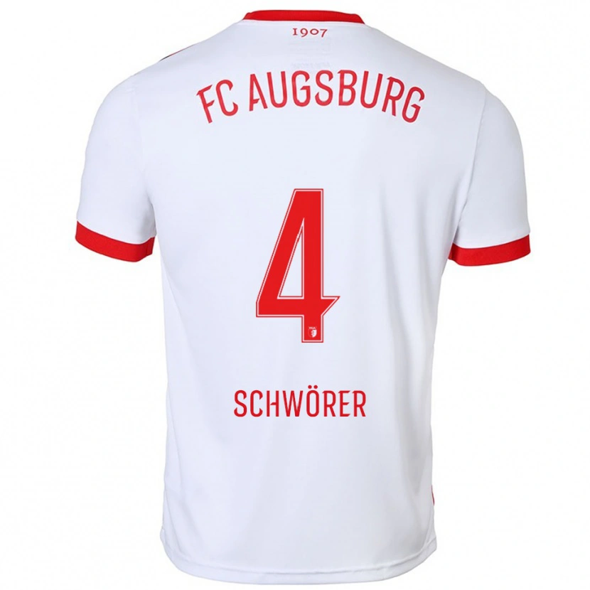 Danxen Kinder Julia Schwörer #4 Weiß Rot Heimtrikot Trikot 2025/26 T-Shirt