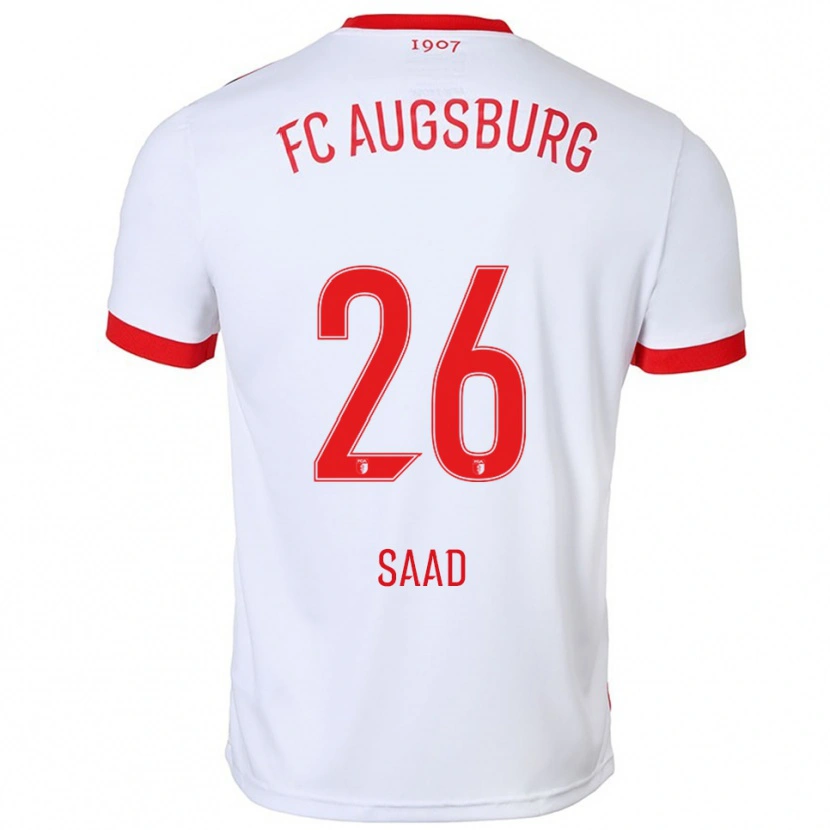 Danxen Kinder Elias Saad #26 Weiß Rot Heimtrikot Trikot 2025/26 T-Shirt