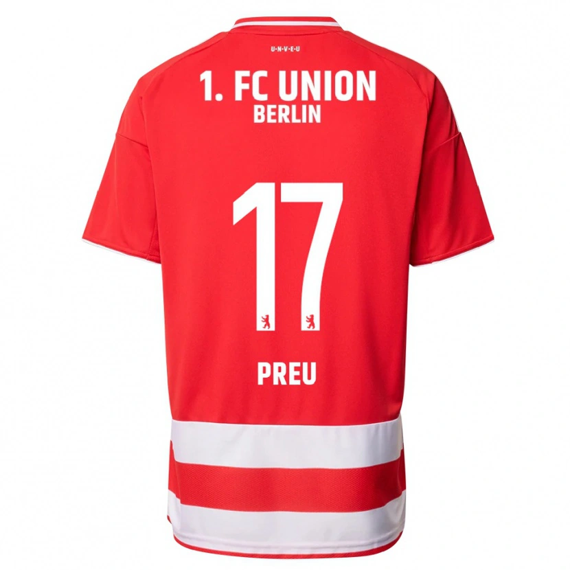 Danxen Kinder David Preu #17 Rot Weiß Heimtrikot Trikot 2025/26 T-Shirt
