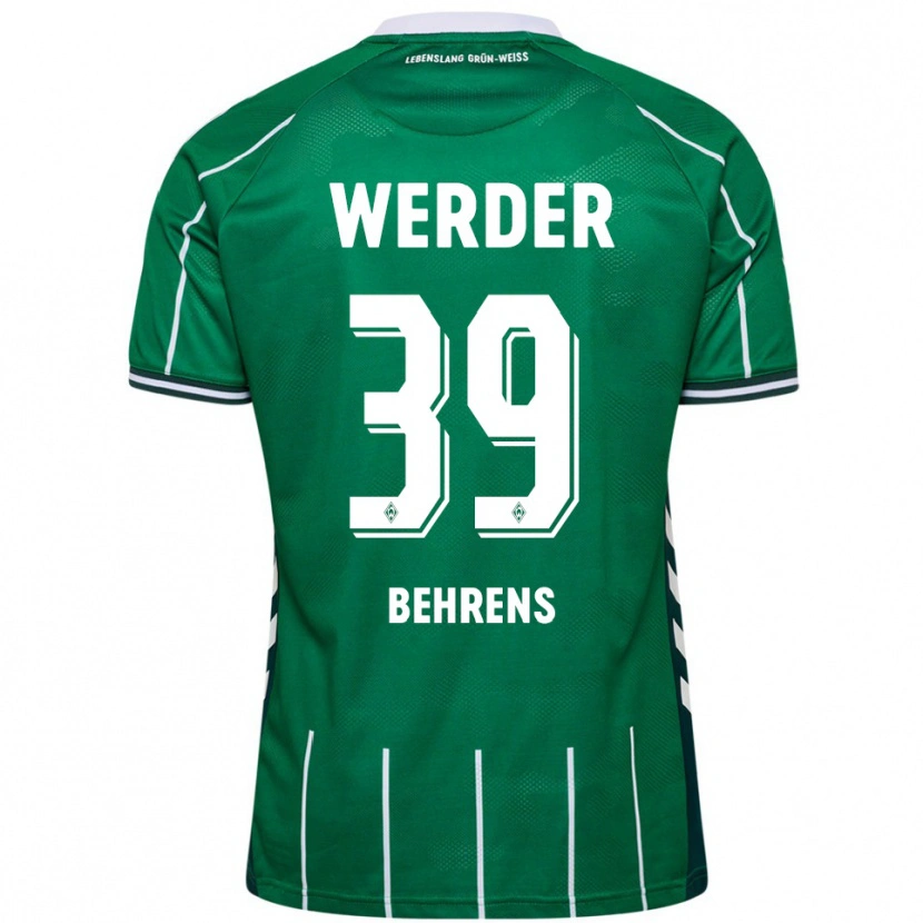Danxen Kinder Jette Behrens #39 Grün Weiß Heimtrikot Trikot 2025/26 T-Shirt
