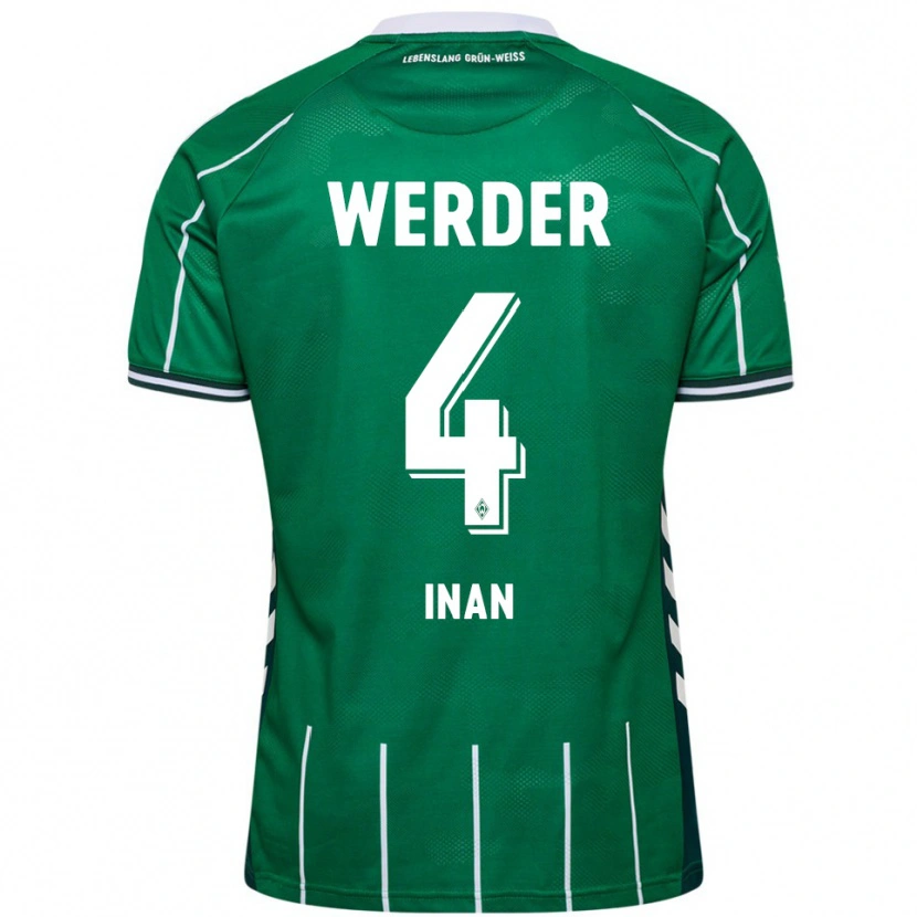 Danxen Kinder Kenan Inan #4 Grün Weiß Heimtrikot Trikot 2025/26 T-Shirt