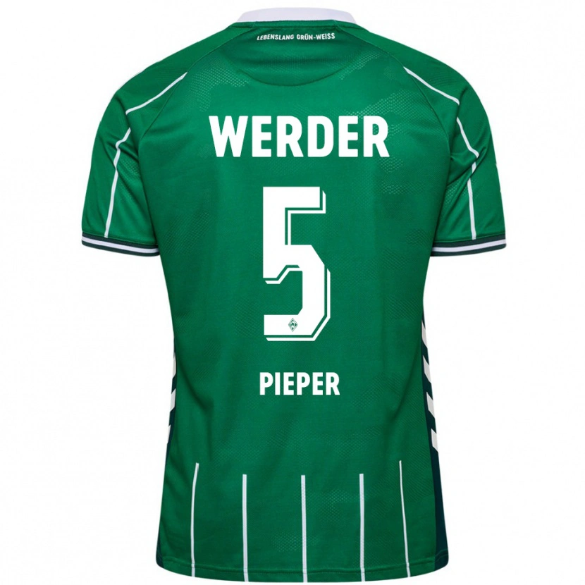 Danxen Kinder Amos Pieper #5 Grün Weiß Heimtrikot Trikot 2025/26 T-Shirt
