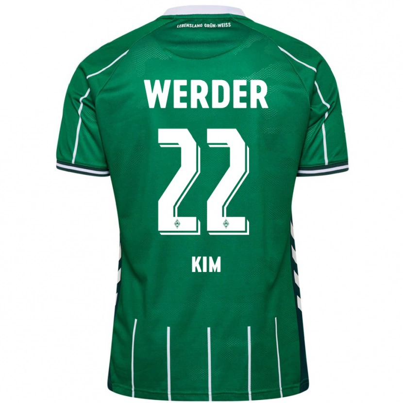 Danxen Kinder Min-Je Kim #22 Grün Weiß Heimtrikot Trikot 2025/26 T-Shirt