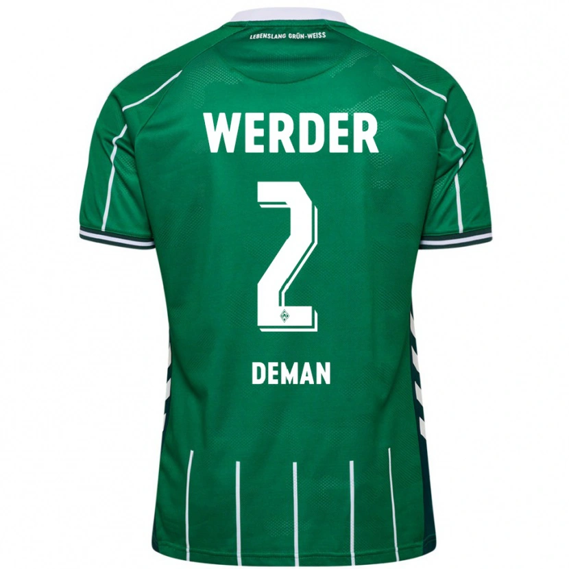 Danxen Kinder Olivier Deman #2 Grün Weiß Heimtrikot Trikot 2025/26 T-Shirt